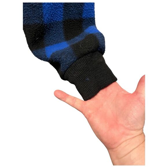 Vintage WOOLRICH Teton Buffalo Plaid Flannel Bomber Jacket 90s Blue Black XLARGE - Picture 6 of 12